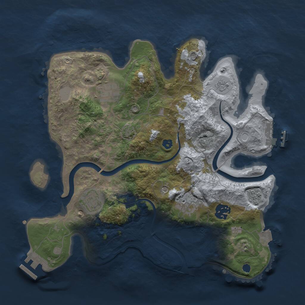 Rust Map: Procedural Map, Size: 3000, Seed: 1351611930, 11 Monuments