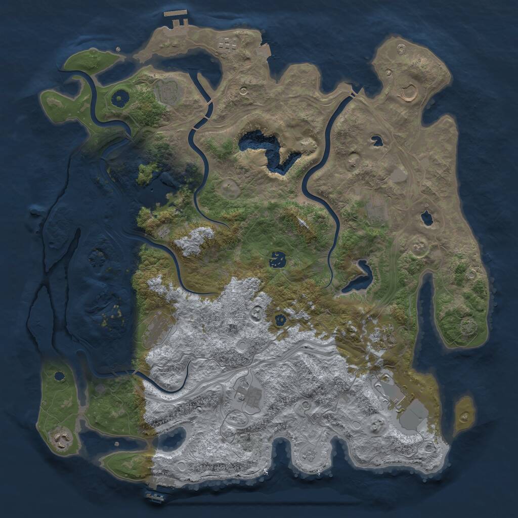 Rust Map: Procedural Map, Size: 4500, Seed: 97728627, 17 Monuments