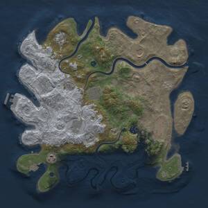 Thumbnail Rust Map: Procedural Map, Size: 3700, Seed: 541941501, 15 Monuments
