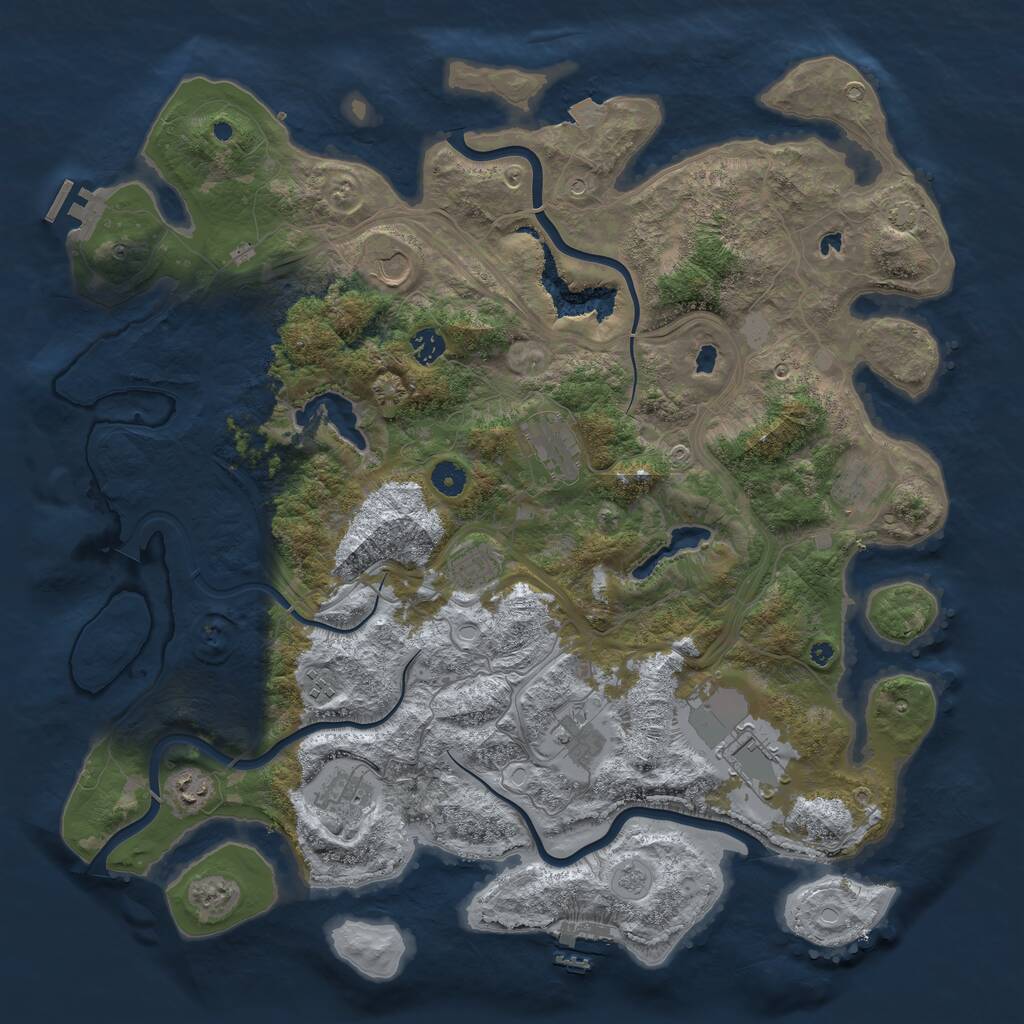 Rust Map: Procedural Map, Size: 4500, Seed: 373198154, 16 Monuments