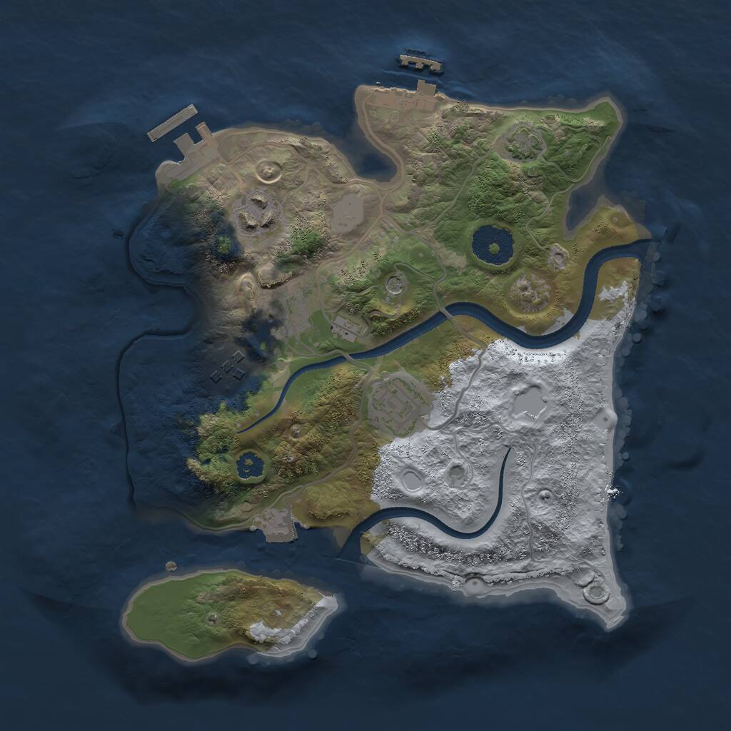 Rust Map: Procedural Map, Size: 2700, Seed: 312621, 9 Monuments