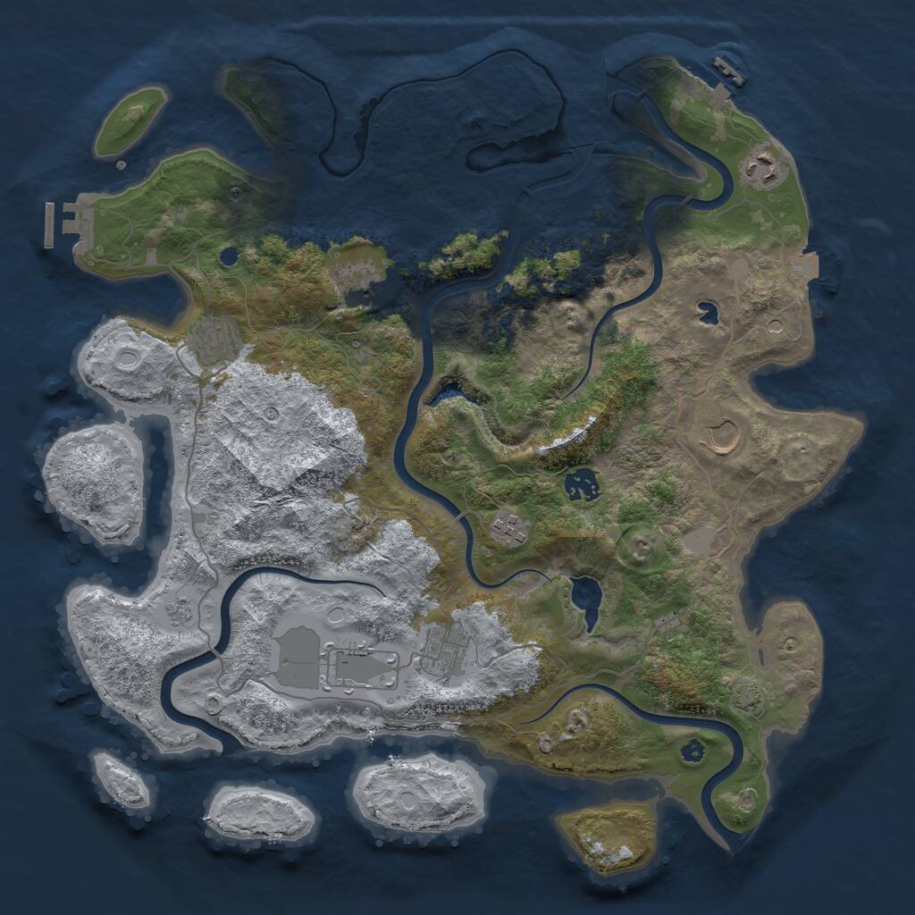 Rust Map: Procedural Map, Size: 4000, Seed: 2022348720, 14 Monuments