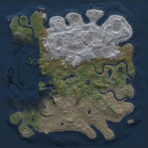 Thumbnail Rust Map: Procedural Map, Size: 4500, Seed: 1792634038, 17 Monuments