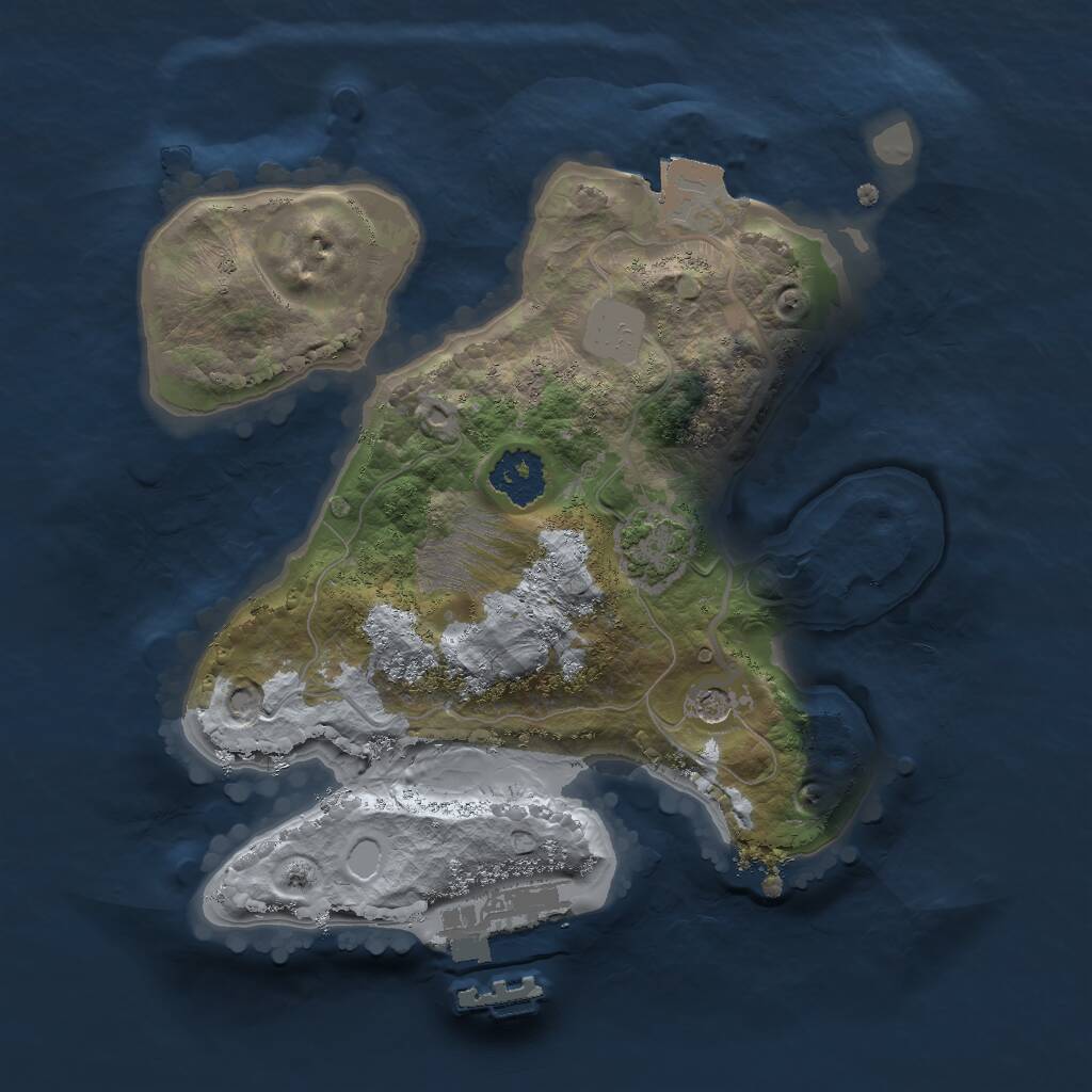 Rust Map: Procedural Map, Size: 2000, Seed: 5463234, 4 Monuments