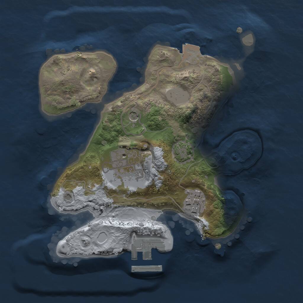 Rust Map: Procedural Map, Size: 2000, Seed: 5463234, 6 Monuments