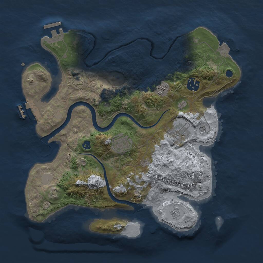 Rust Map: Procedural Map, Size: 3000, Seed: 1058227602, 10 Monuments