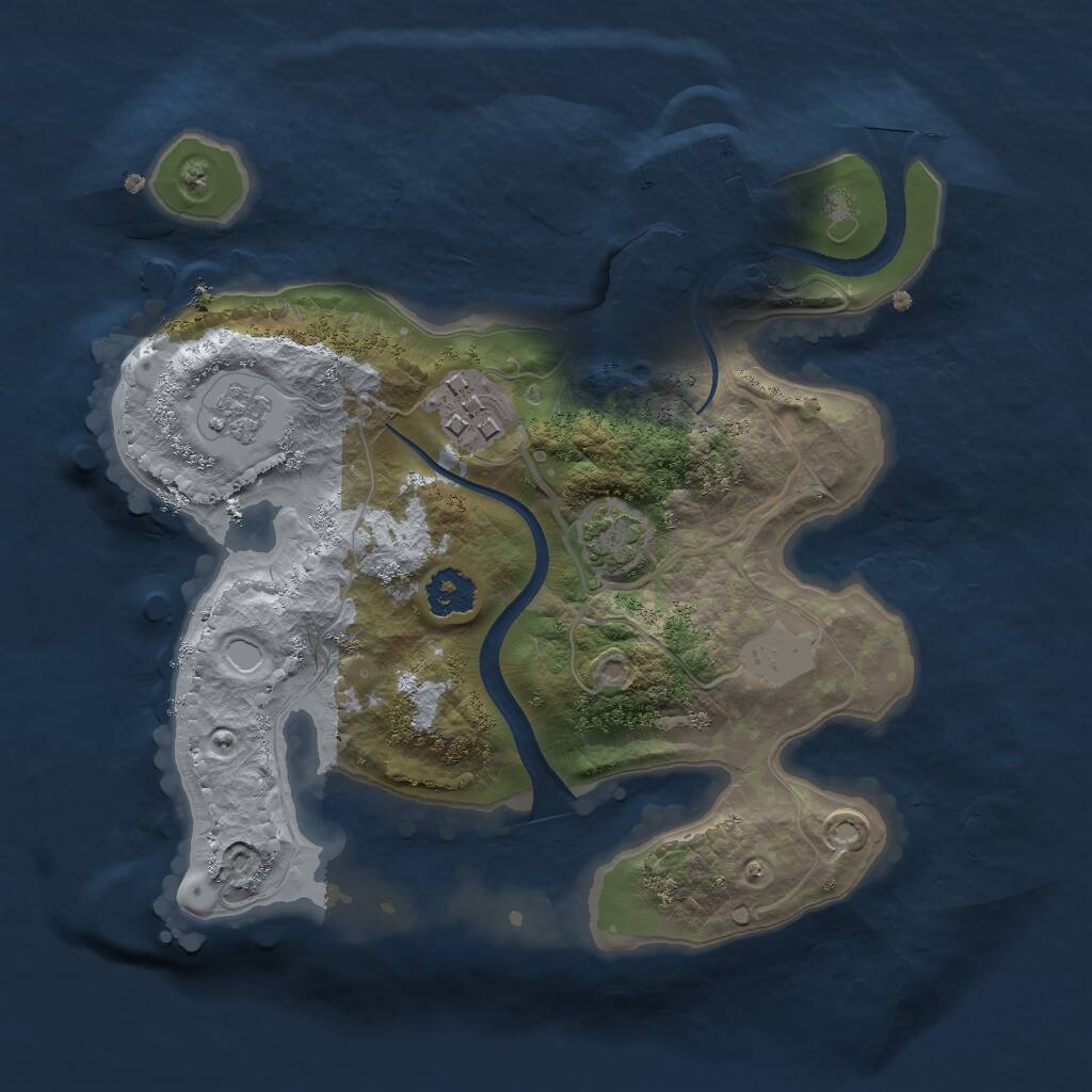 Rust Map: Procedural Map, Size: 2250, Seed: 775199296, 5 Monuments