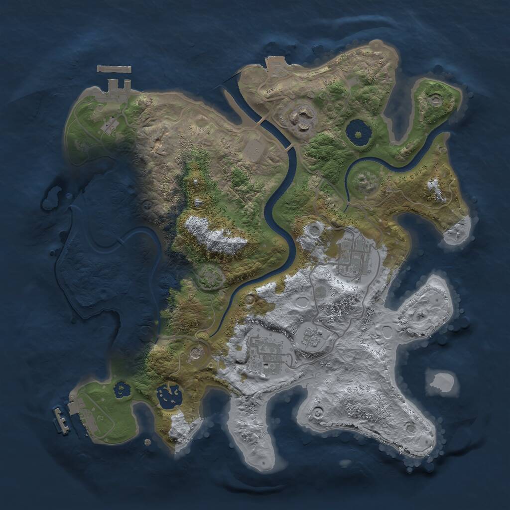 Rust Map: Procedural Map, Size: 3000, Seed: 1745273926, 10 Monuments