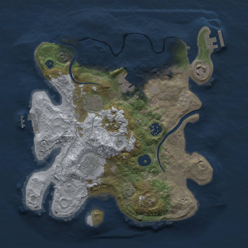Rust Map: Procedural Map, Size: 3000, Seed: 169494610, 12 Monuments