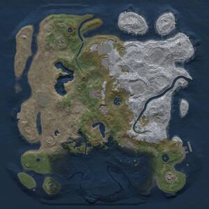 Thumbnail Rust Map: Procedural Map, Size: 4000, Seed: 1617133031, 16 Monuments