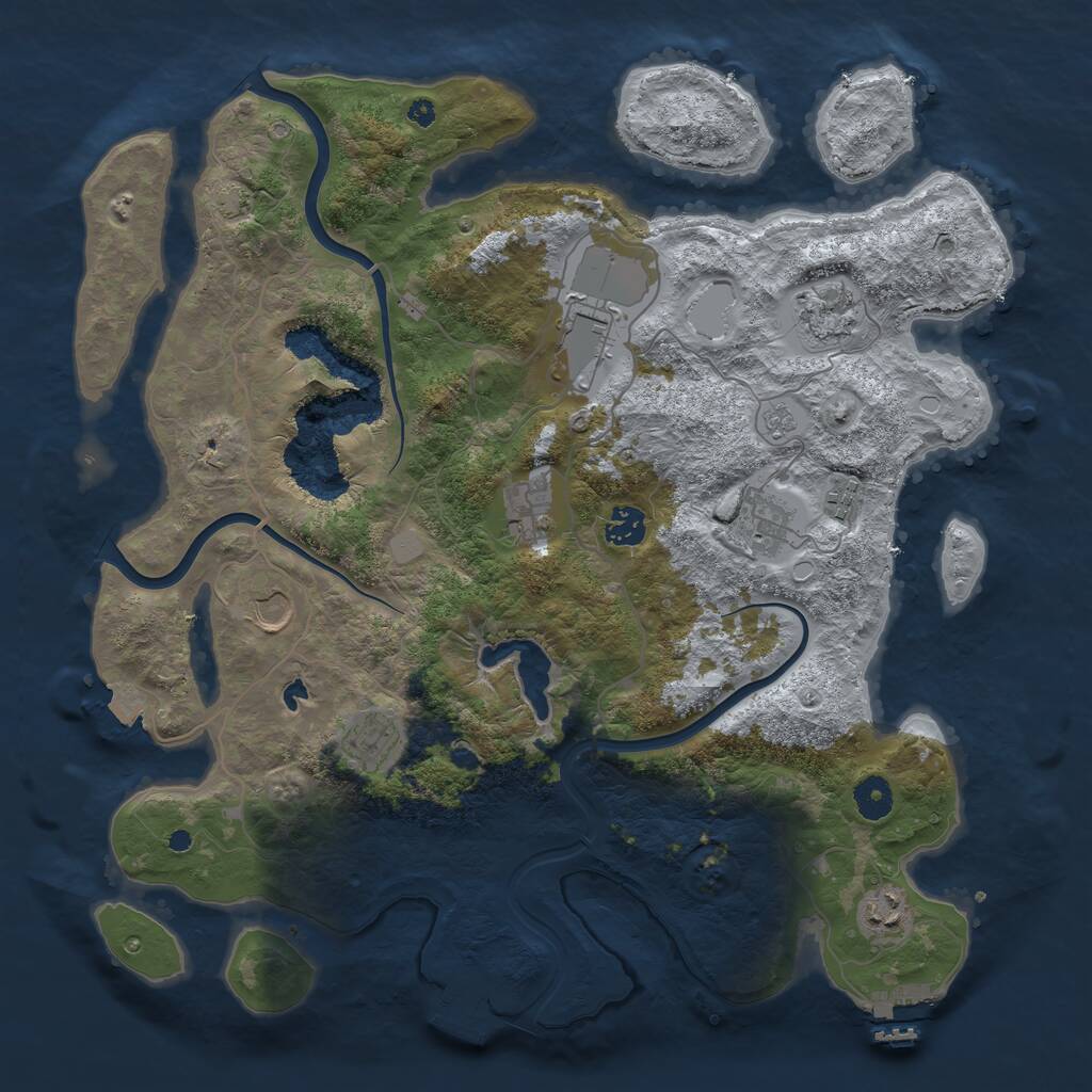Rust Map: Procedural Map, Size: 4000, Seed: 1617133031, 15 Monuments