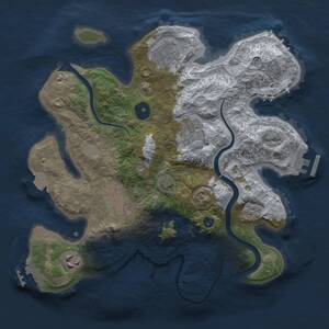 Thumbnail Rust Map: Procedural Map, Size: 3000, Seed: 2367485, 10 Monuments