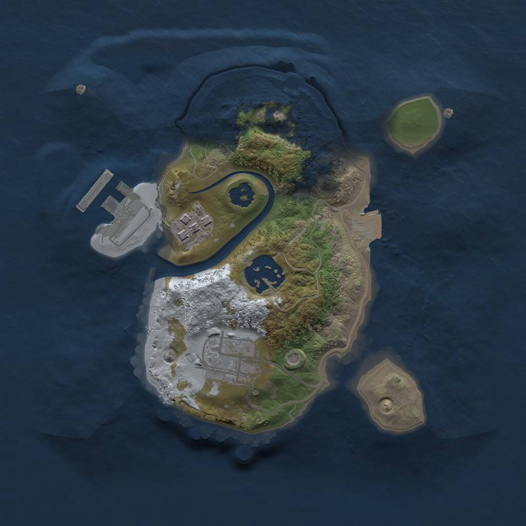 Rust Map: Procedural Map, Size: 2152, Seed: 100, 5 Monuments