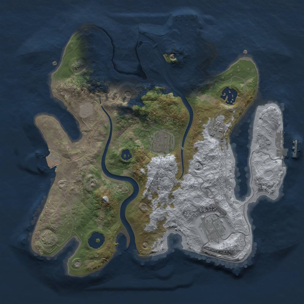 Rust Map: Procedural Map, Size: 2800, Seed: 1703587971, 9 Monuments