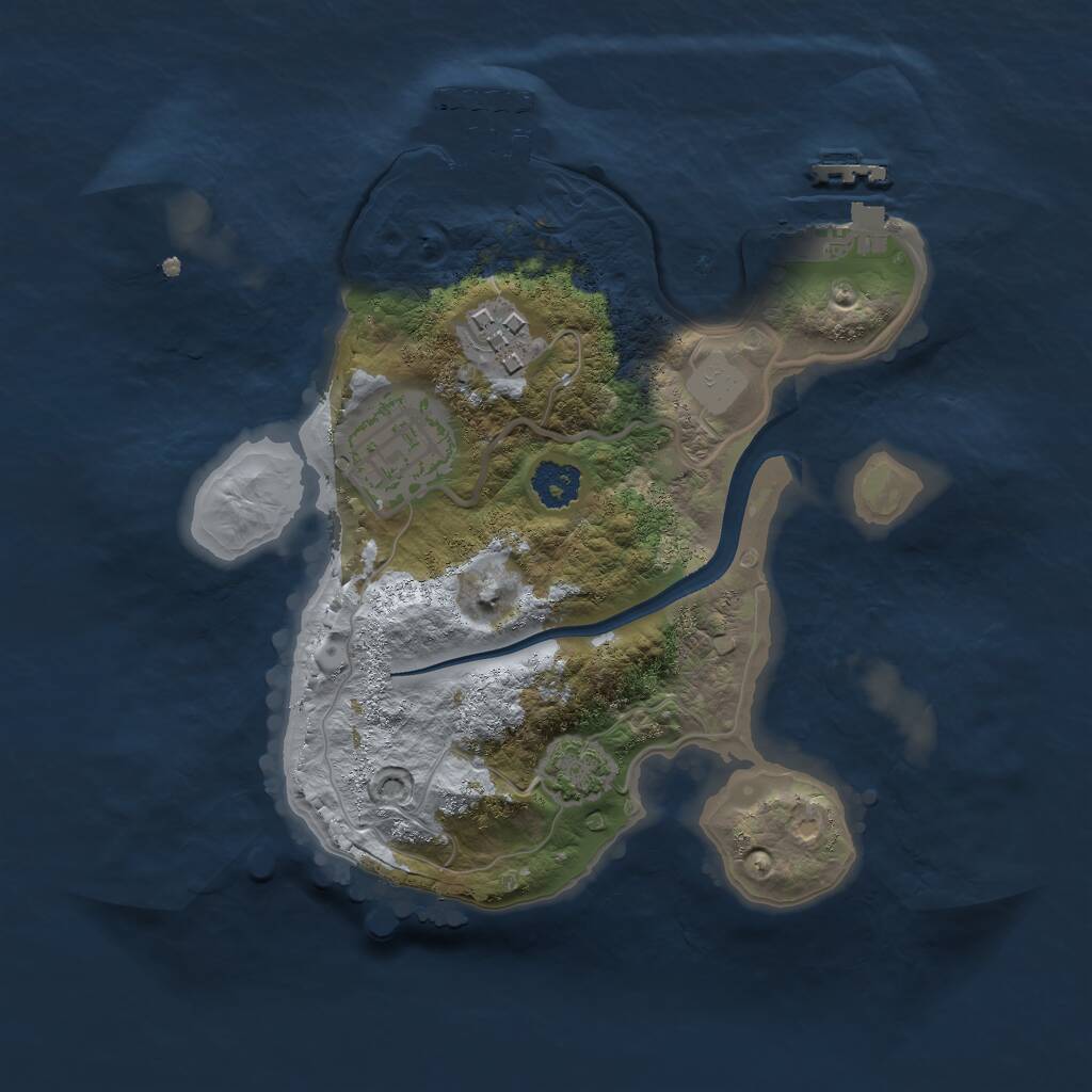 Rust Map: Procedural Map, Size: 2280, Seed: 100, 6 Monuments