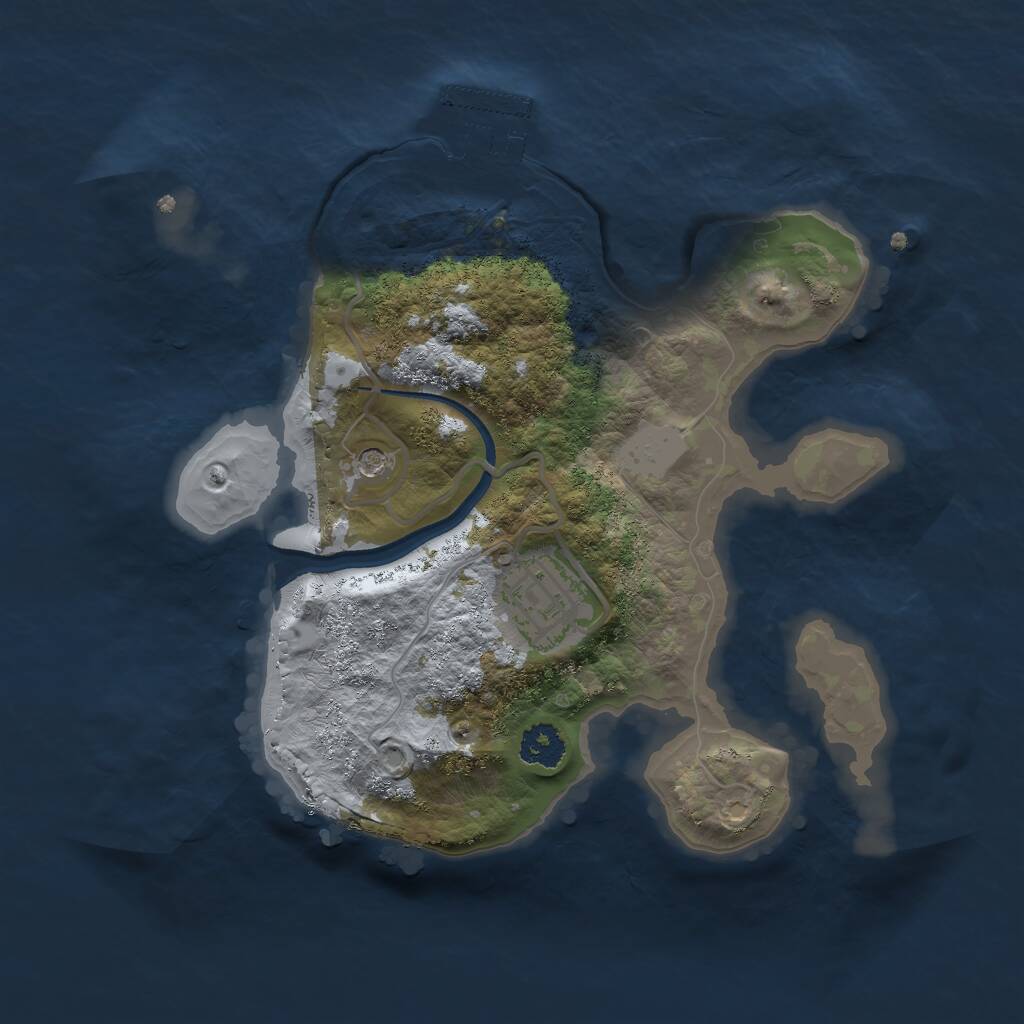 Rust Map: Procedural Map, Size: 2321, Seed: 100, 4 Monuments