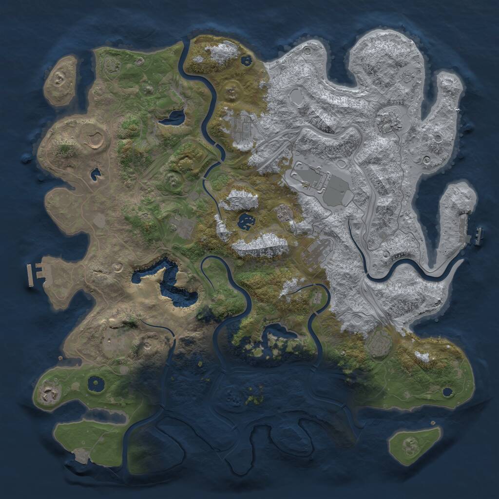 Rust Map: Procedural Map, Size: 4500, Seed: 882634, 17 Monuments