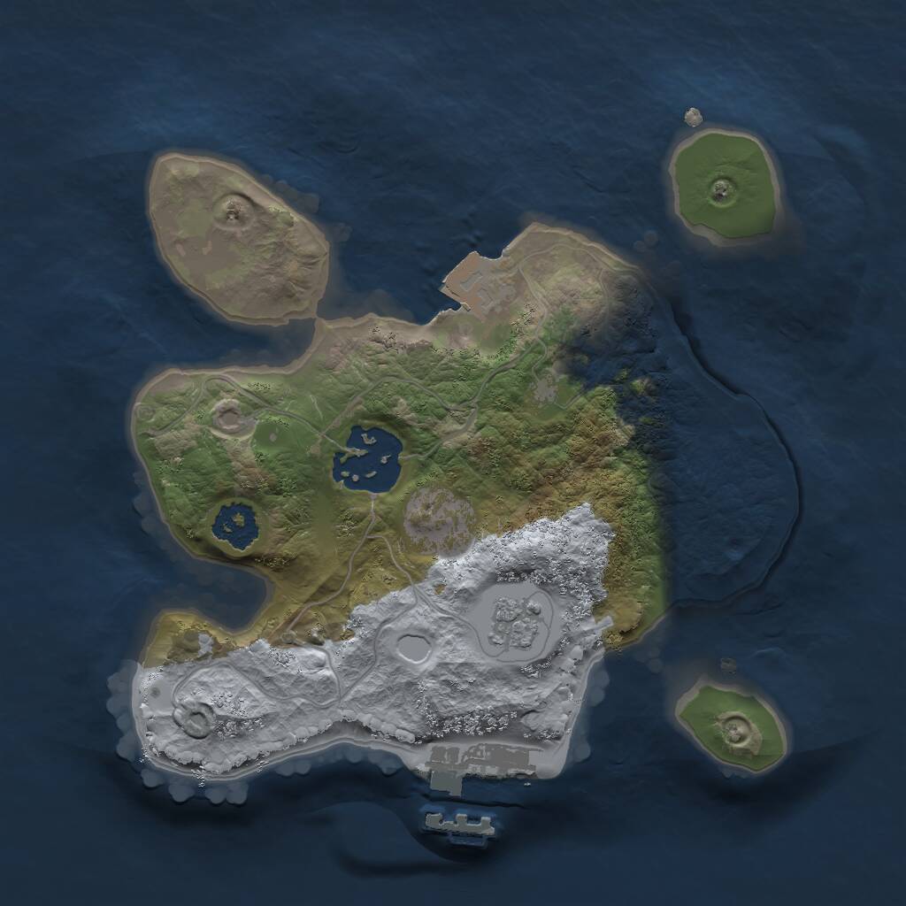 Rust Map: Procedural Map, Size: 2000, Seed: 75393693, 4 Monuments