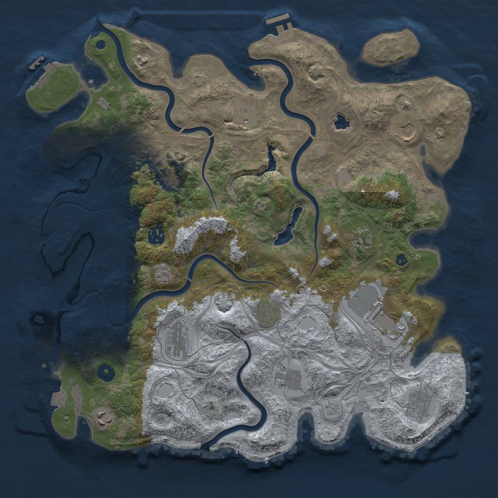 Rust Map: Procedural Map, Size: 4250, Seed: 193354720, 17 Monuments