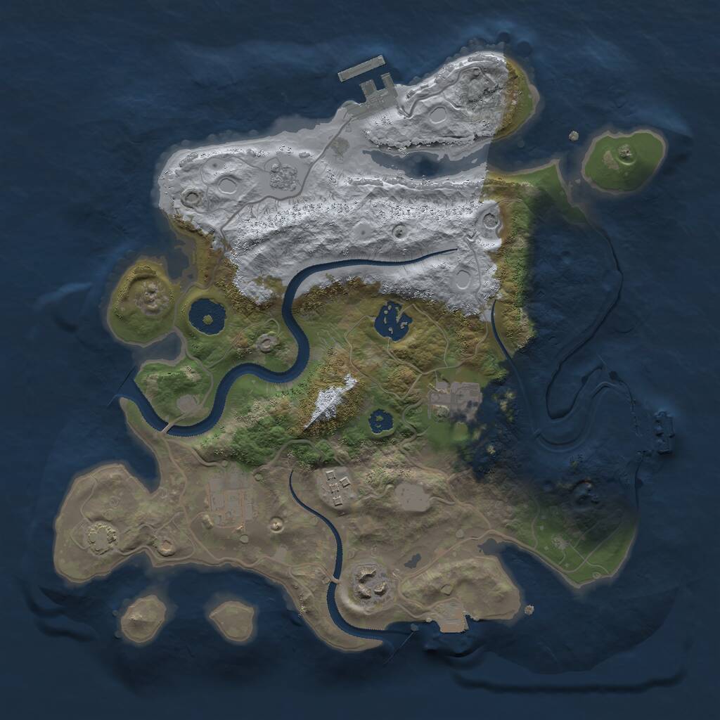 Rust Map: Procedural Map, Size: 3000, Seed: 1369376738, 11 Monuments