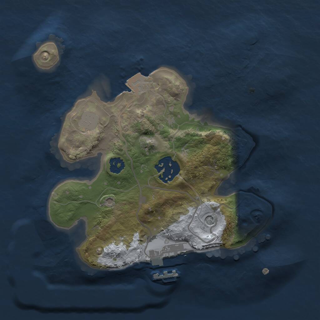 Rust Map: Procedural Map, Size: 2000, Seed: 531719642, 4 Monuments