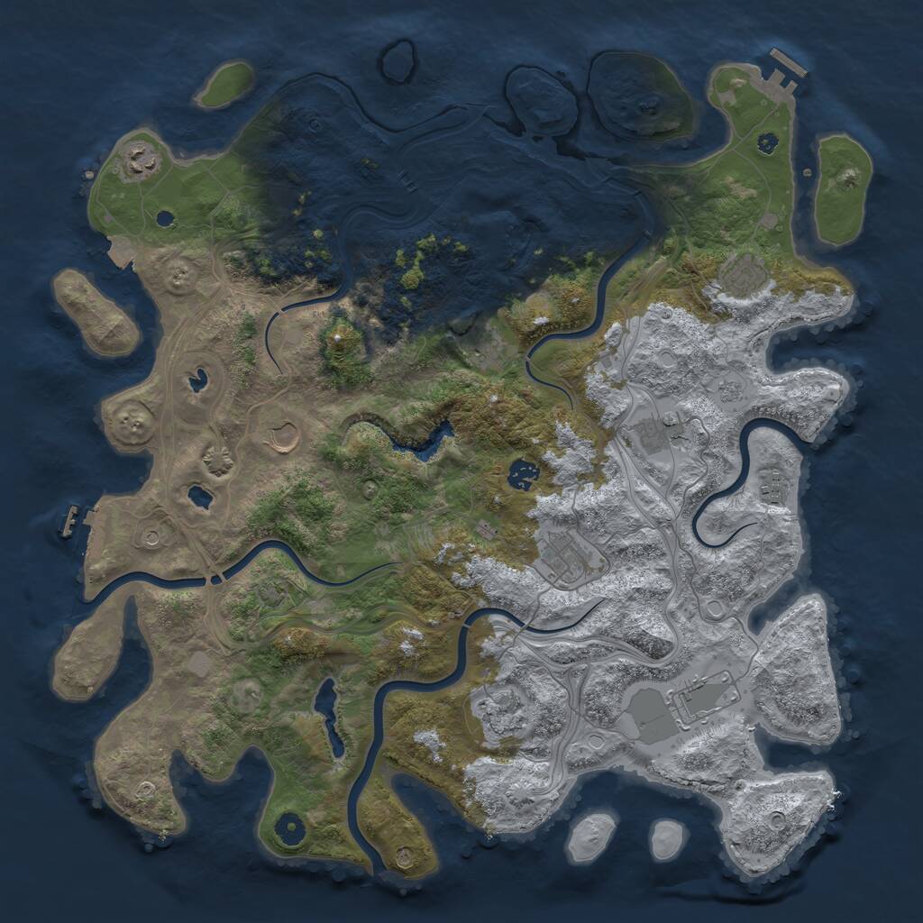 Rust Map: Procedural Map, Size: 4500, Seed: 12341, 16 Monuments