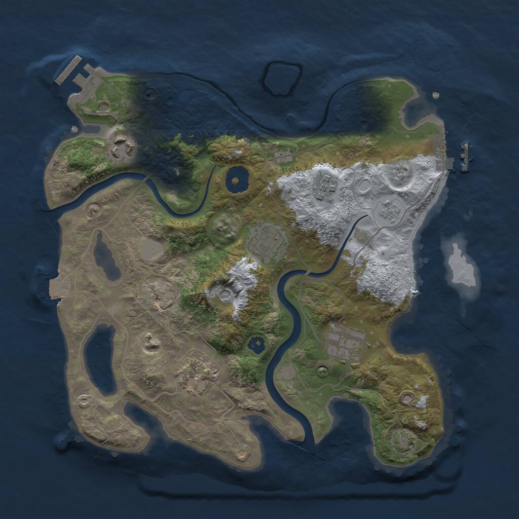 Rust Map: Procedural Map, Size: 3000, Seed: 658887761, 11 Monuments