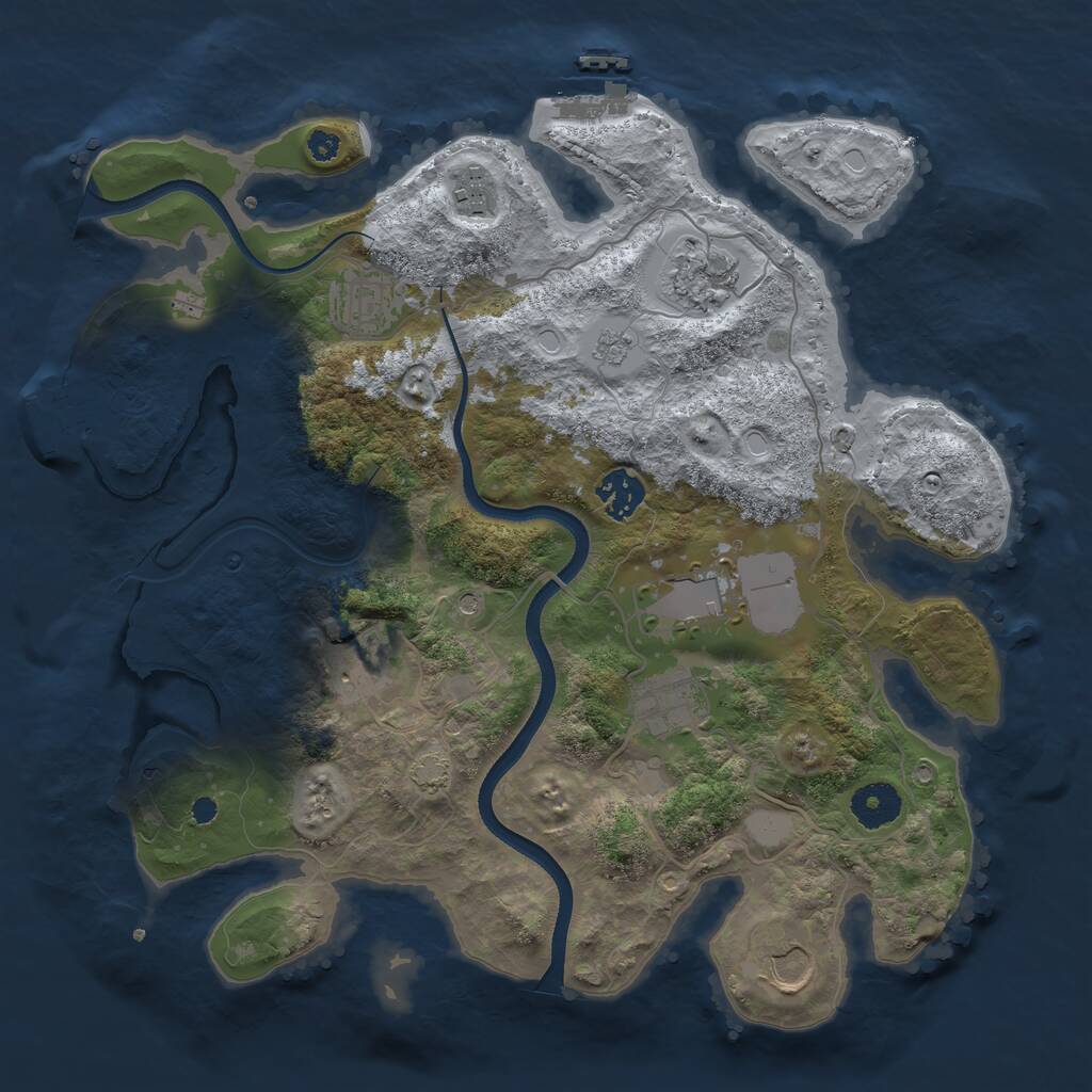 Rust Map: Procedural Map, Size: 3500, Seed: 323480394, 14 Monuments