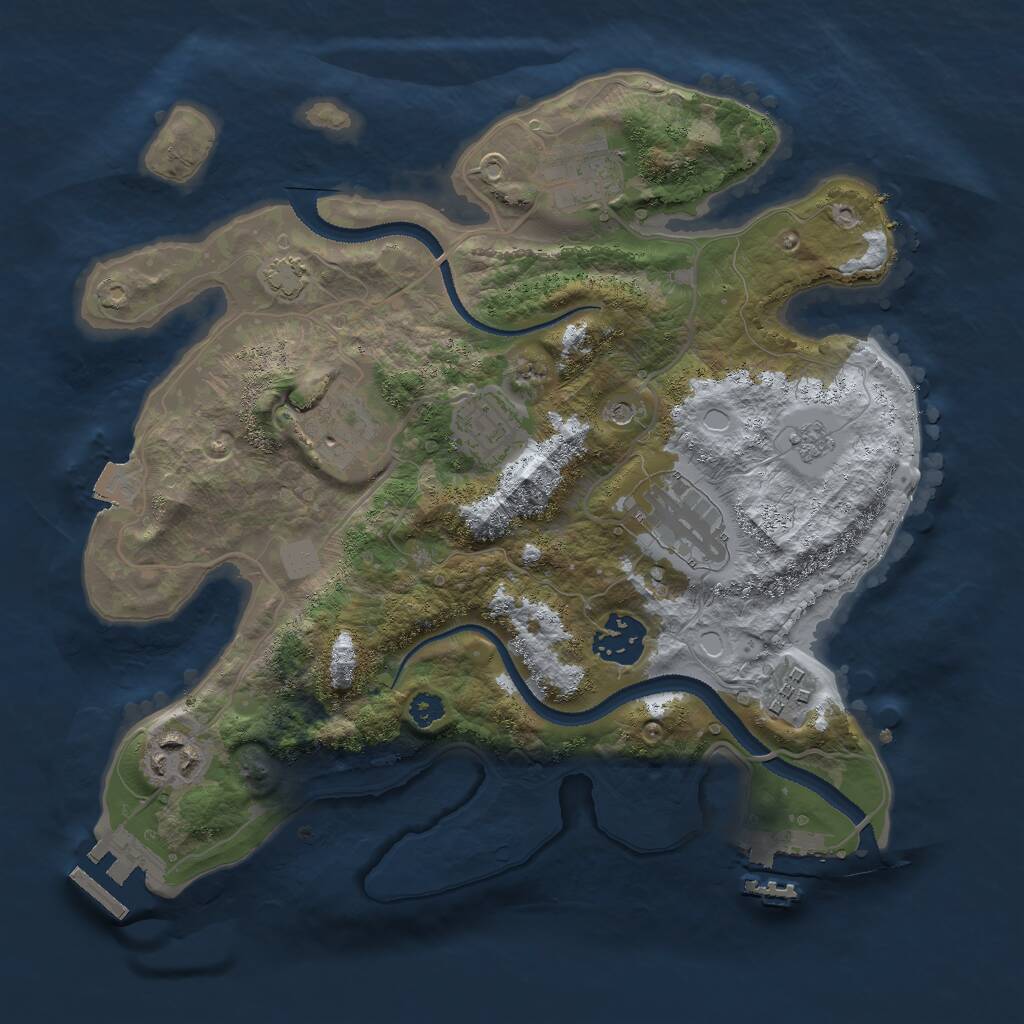 Rust Map: Procedural Map, Size: 3000, Seed: 65087650, 13 Monuments
