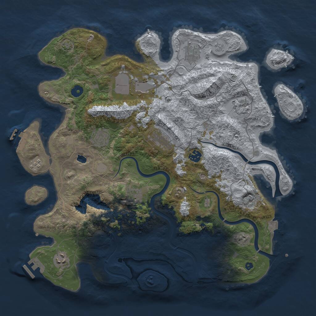 Rust Map: Procedural Map, Size: 4000, Seed: 170625, 15 Monuments