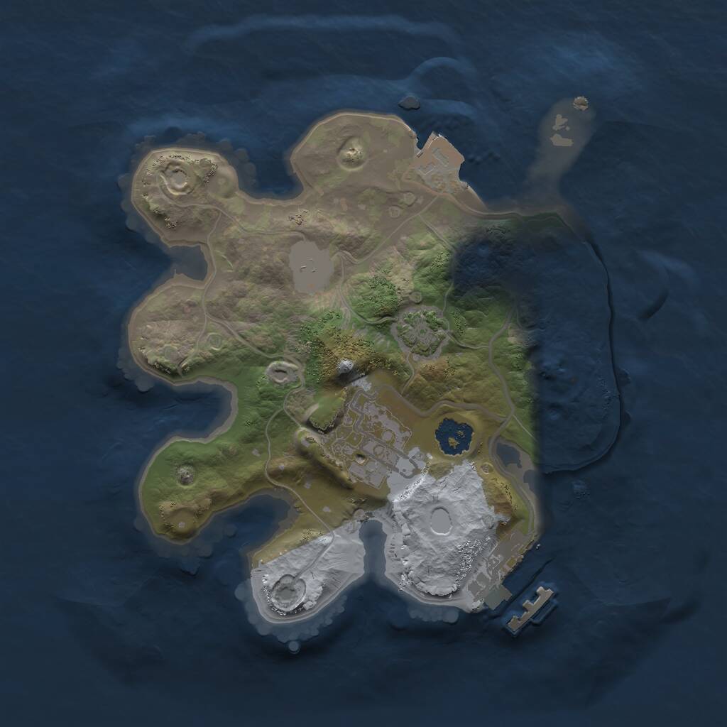 Rust Map: Procedural Map, Size: 2000, Seed: 2049384635, 4 Monuments