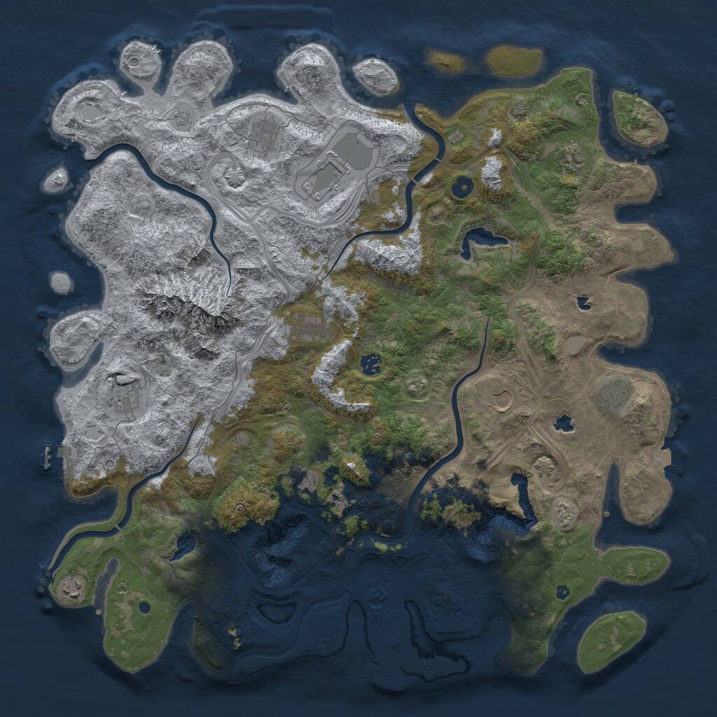 Rust Map: Procedural Map, Size: 5000, Seed: 19886, 17 Monuments