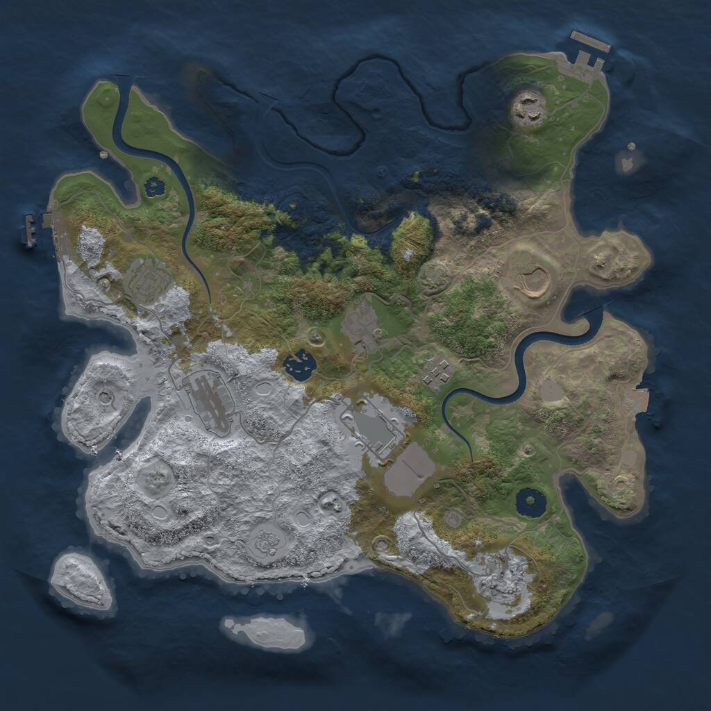 Rust Map: Procedural Map, Size: 3500, Seed: 1792197379, 15 Monuments