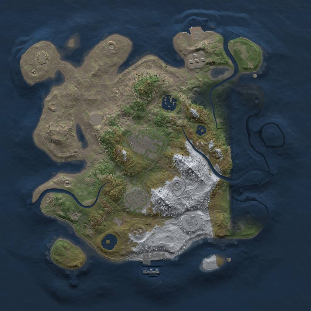 Rust Map: Procedural Map, Size: 3000, Seed: 8463792, 9 Monuments