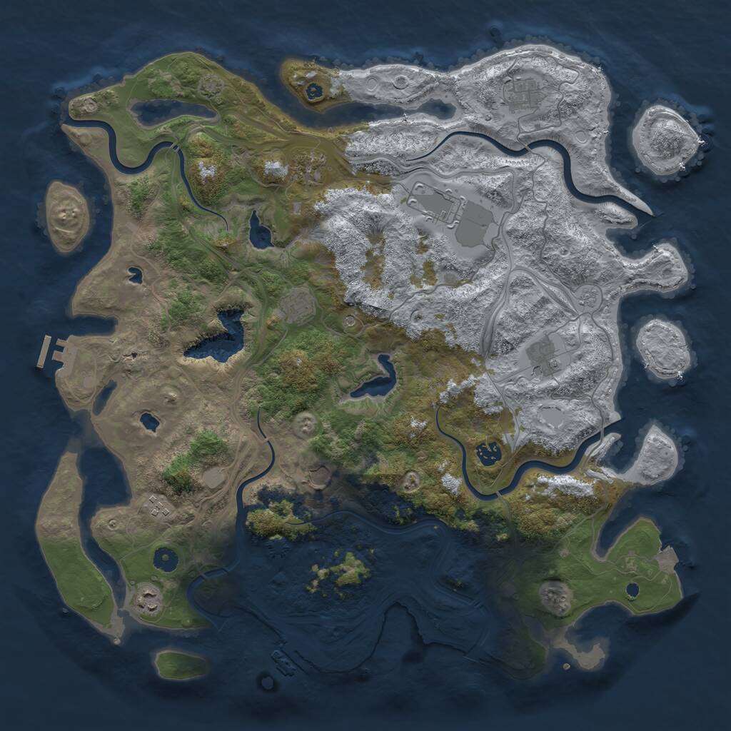Rust Map: Procedural Map, Size: 4500, Seed: 333987575, 15 Monuments