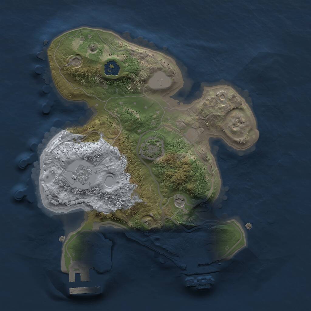 Rust Map: Procedural Map, Size: 2000, Seed: 587409289, 6 Monuments