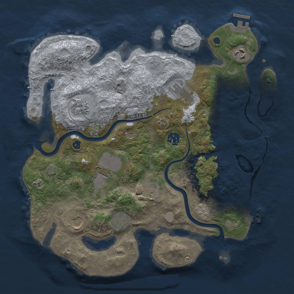 Rust Map: Procedural Map, Size: 3500, Seed: 1247513098, 15 Monuments