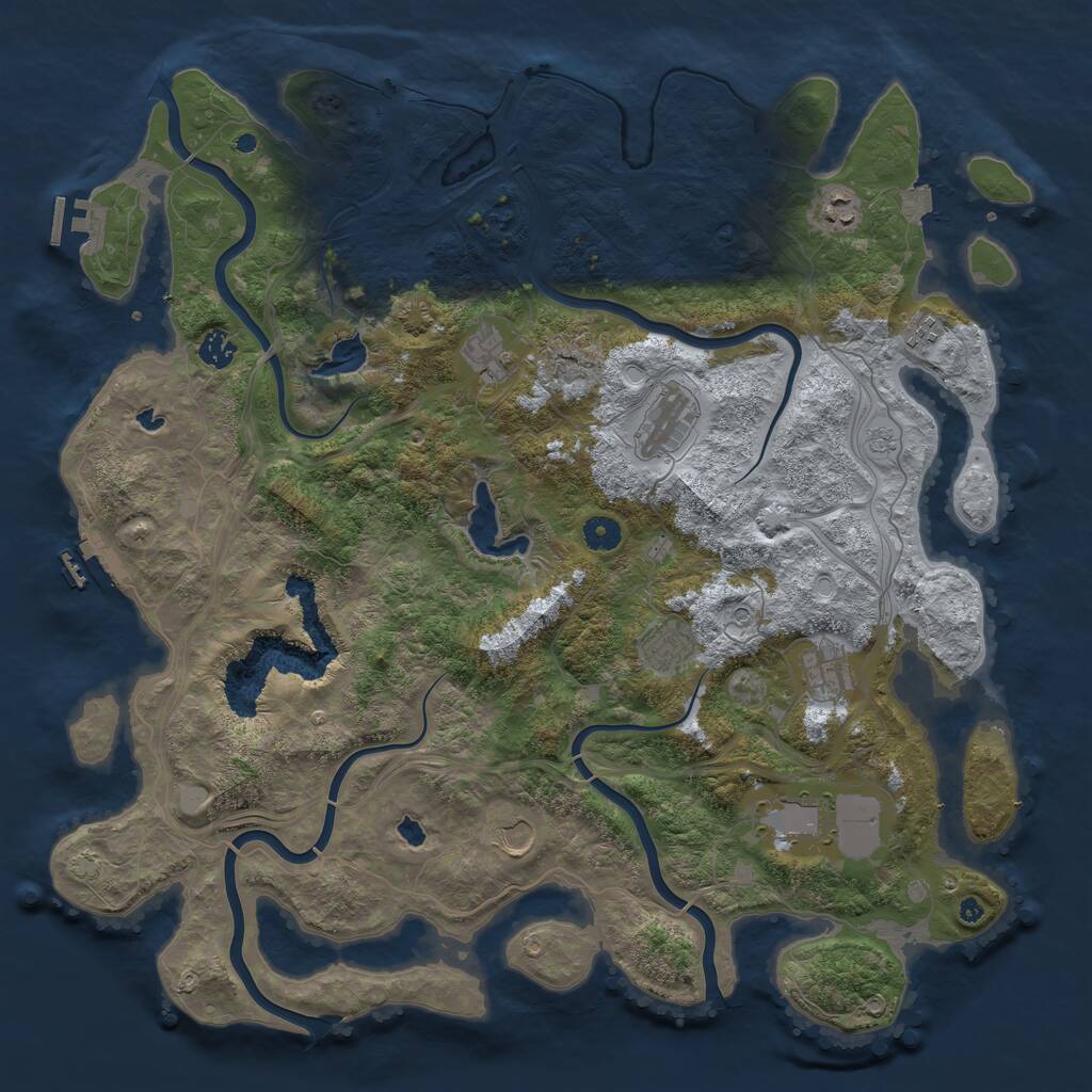 Rust Map: Procedural Map, Size: 4500, Seed: 431880473, 15 Monuments