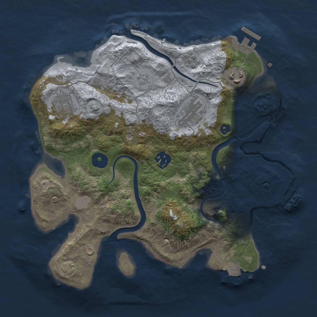 Rust Map: Procedural Map, Size: 3000, Seed: 1828430, 11 Monuments