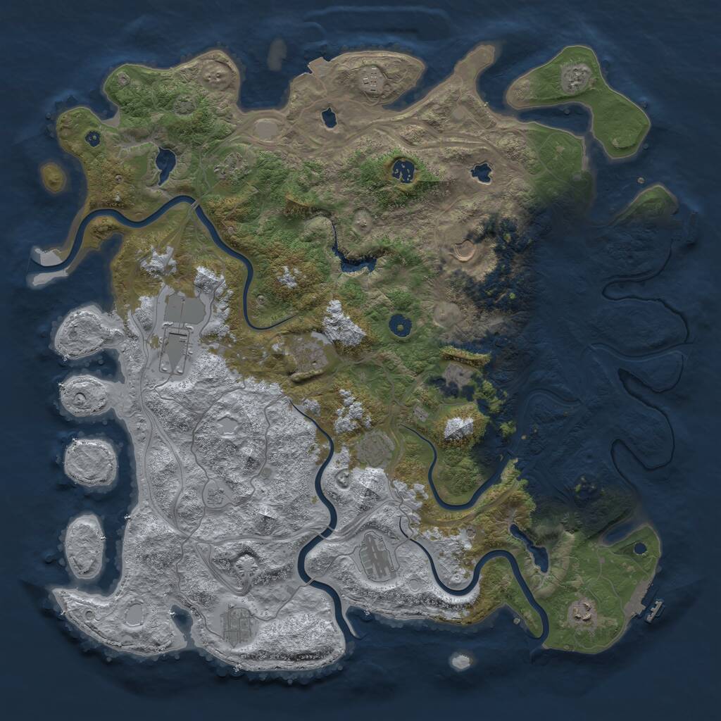Rust Map: Procedural Map, Size: 4800, Seed: 111742799, 17 Monuments