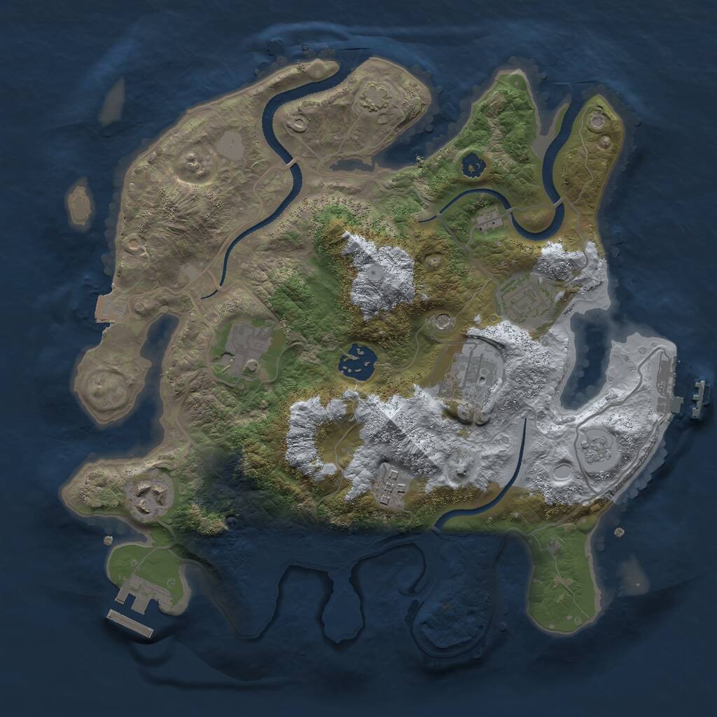 Rust Map: Procedural Map, Size: 3000, Seed: 1504229397, 12 Monuments