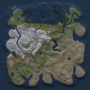 Thumbnail Rust Map: Procedural Map, Size: 4000, Seed: 9727825, 16 Monuments