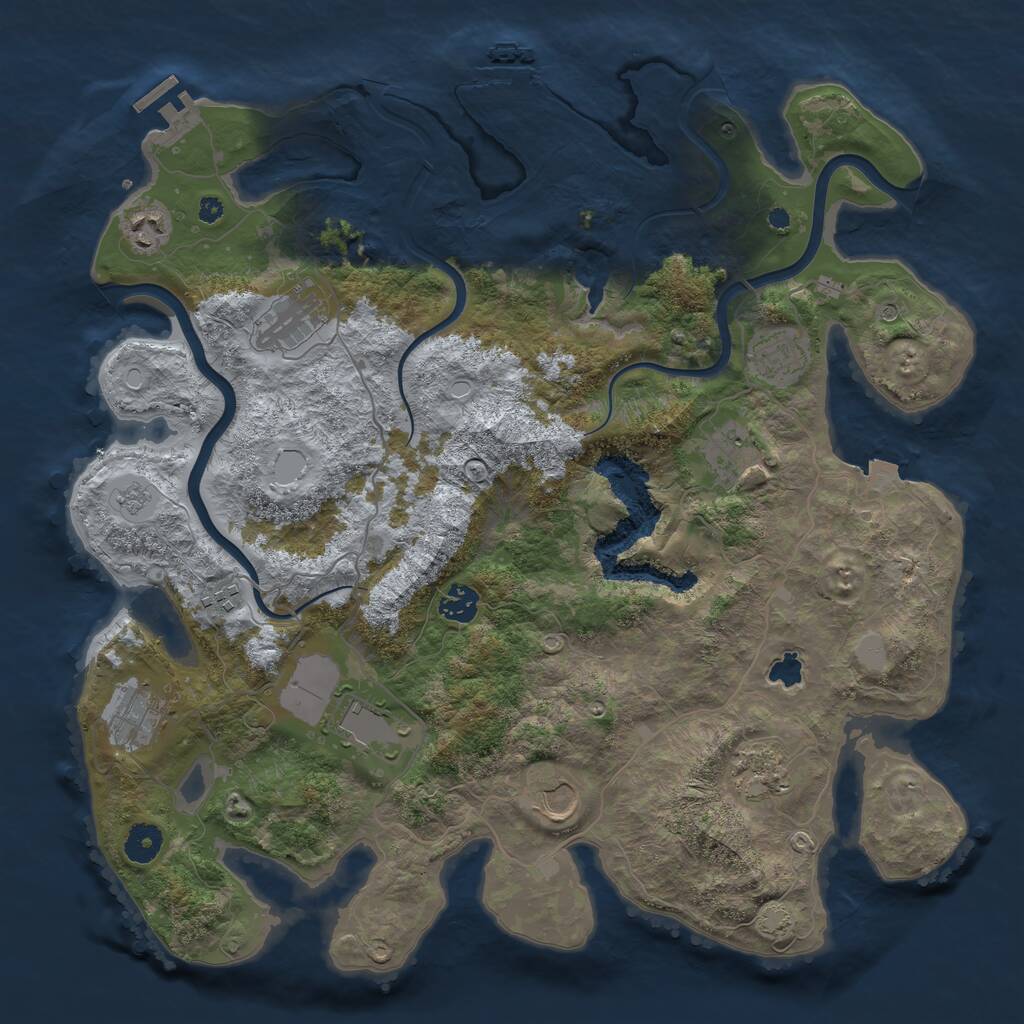 Rust Map: Procedural Map, Size: 4000, Seed: 9727825, 16 Monuments