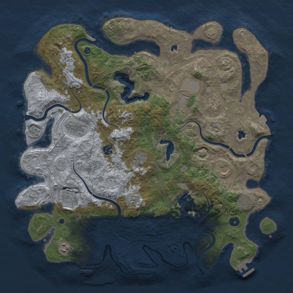Rust Map: Procedural Map, Size: 4500, Seed: 934028810, 16 Monuments