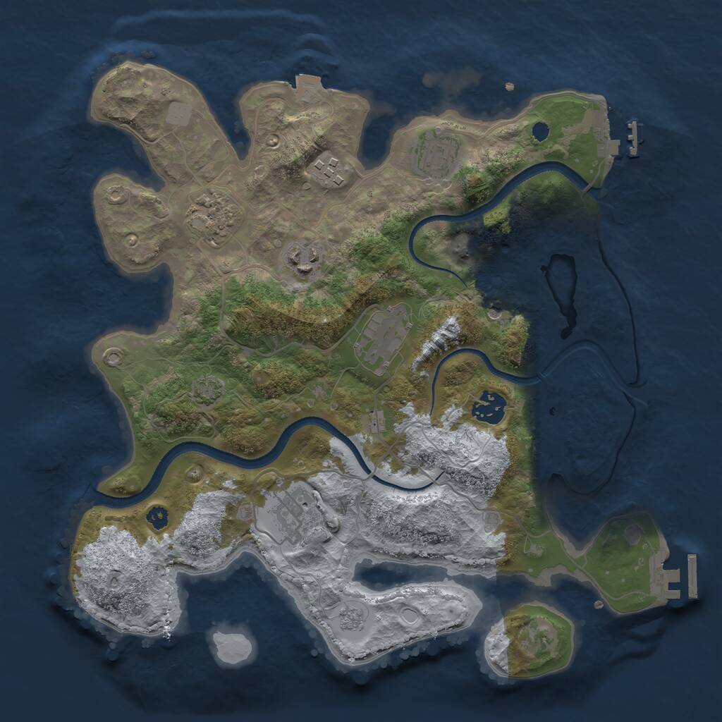 Rust Map: Procedural Map, Size: 3300, Seed: 451782552, 13 Monuments