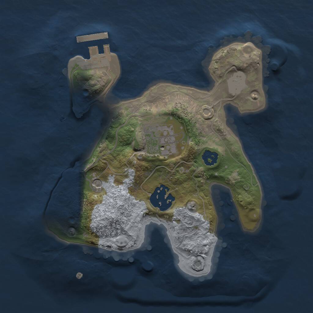 Rust Map: Procedural Map, Size: 2000, Seed: 19842421, 5 Monuments