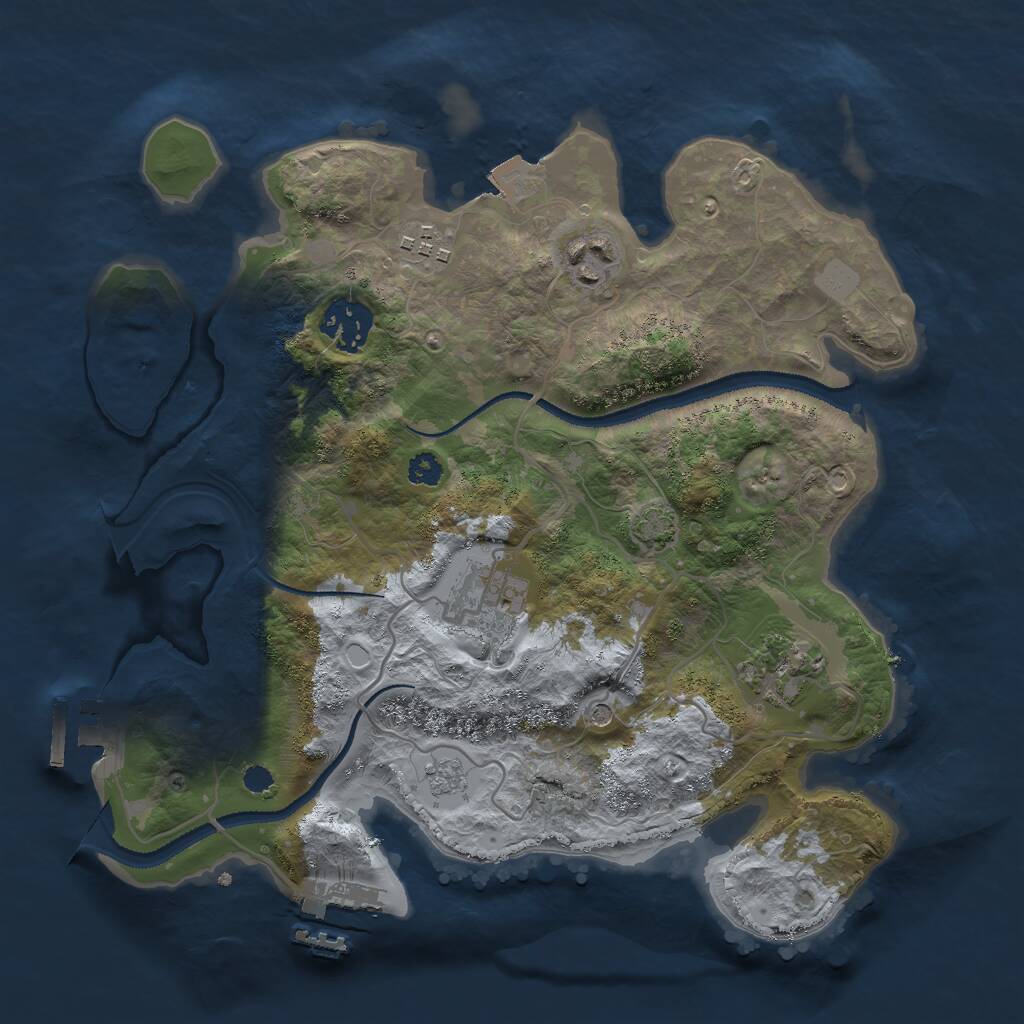 Rust Map: Procedural Map, Size: 3000, Seed: 1579102141, 11 Monuments