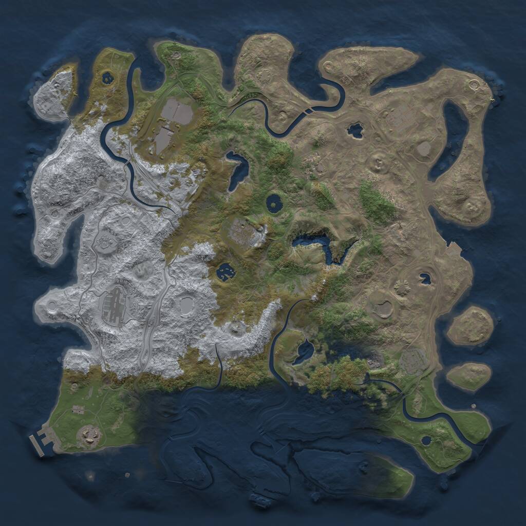 Rust Map: Procedural Map, Size: 4500, Seed: 774058238, 16 Monuments