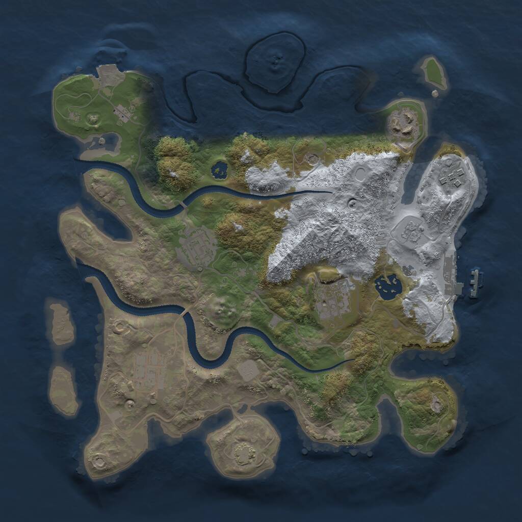 Rust Map: Procedural Map, Size: 3000, Seed: 81196, 11 Monuments