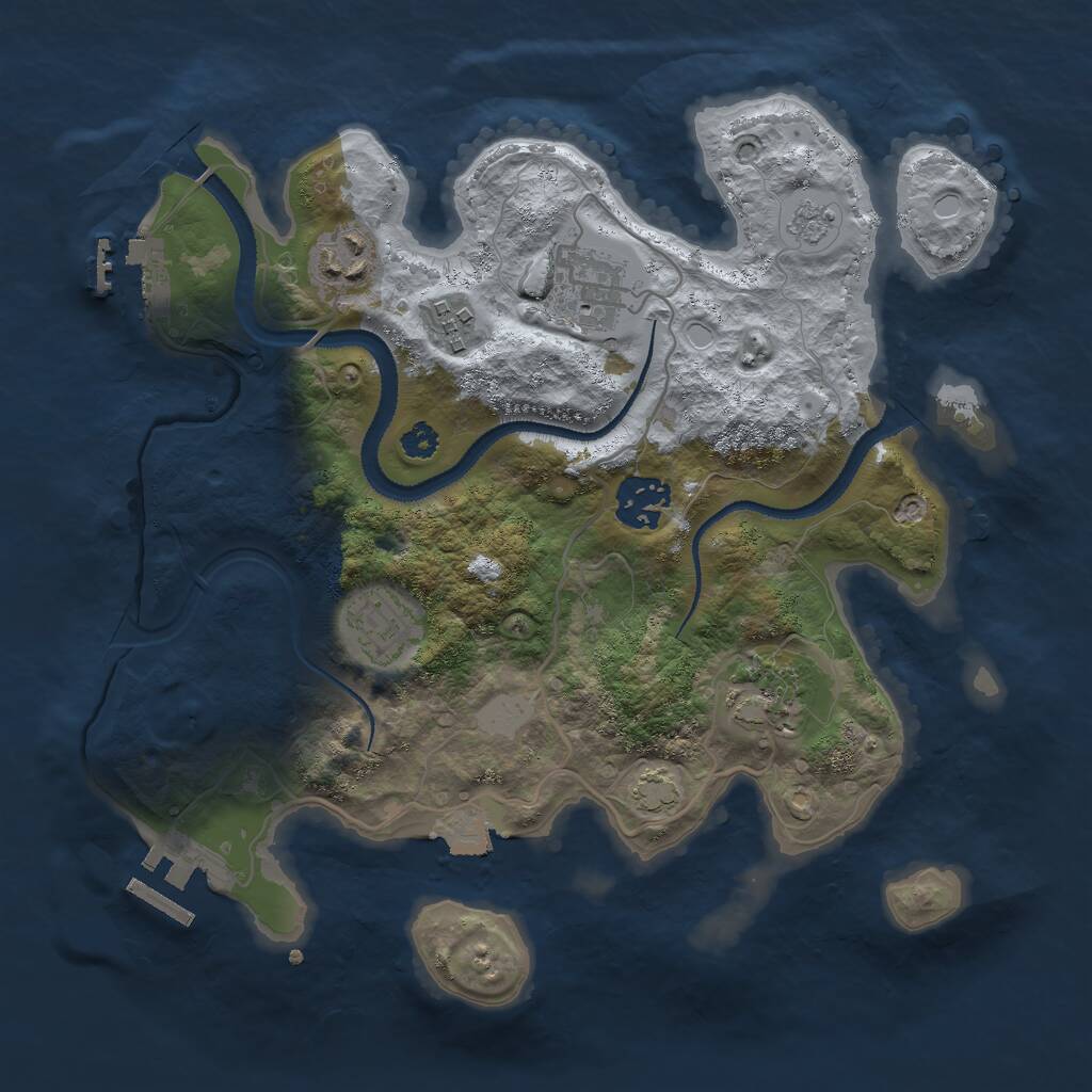 Rust Map: Procedural Map, Size: 3000, Seed: 16873210, 11 Monuments